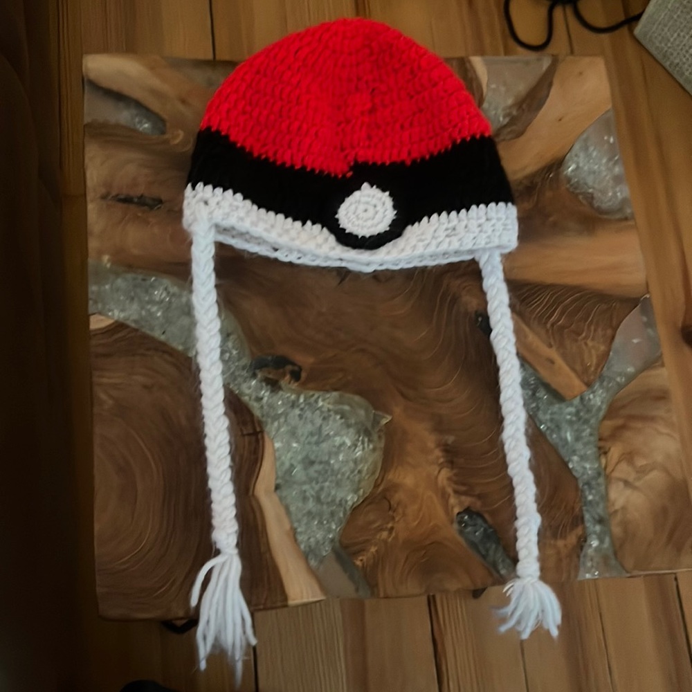 Pokeball hat. Handmade.